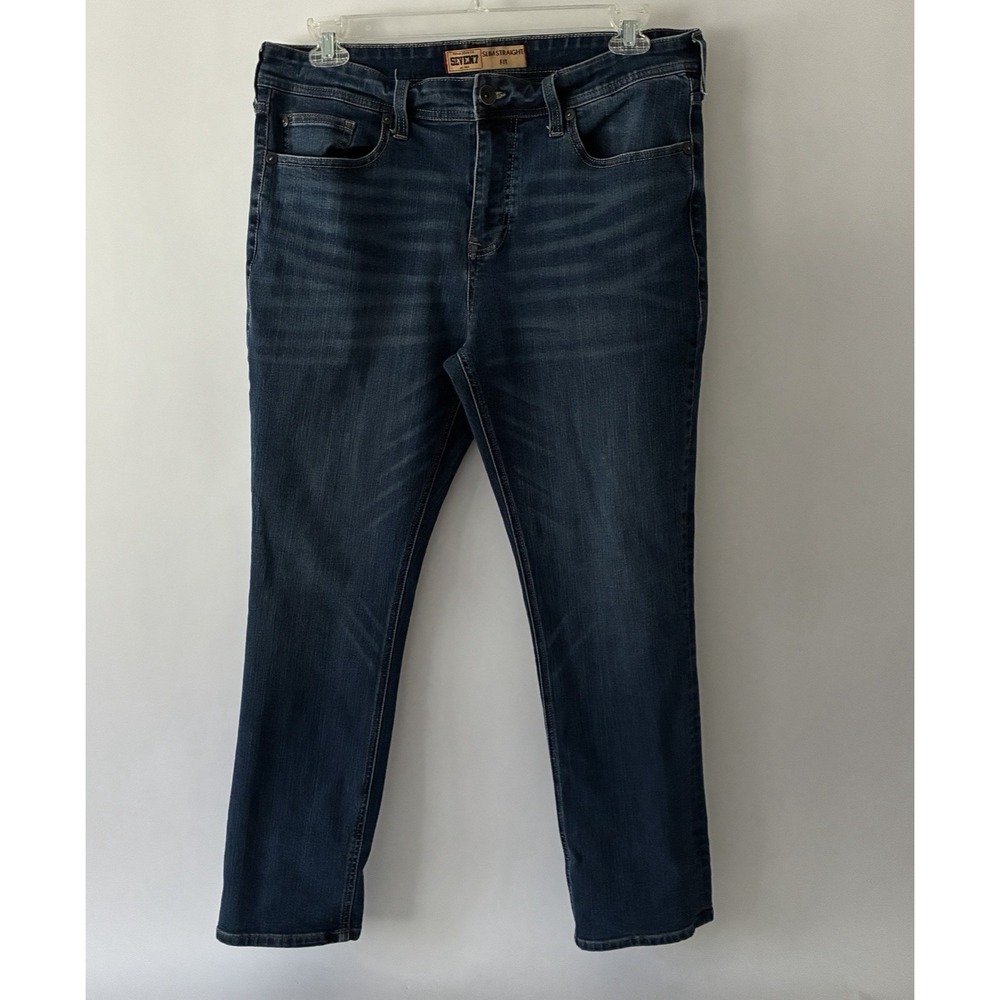 Seven7 Men's Slim Straight Fit Stretch Jeans Exodus Dark Wash 36x28 Stretch EUC